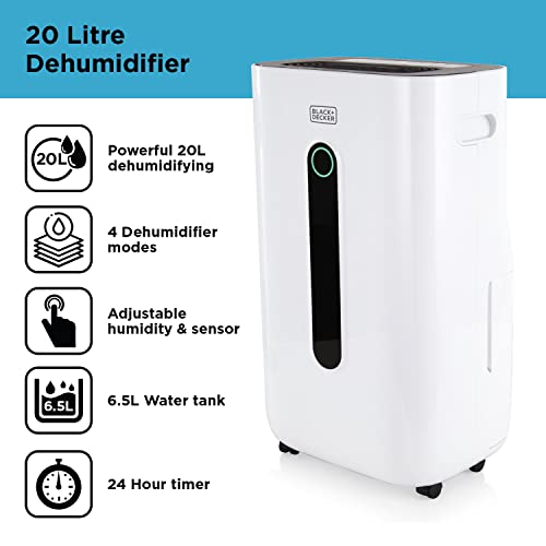 extra large Hochleistung 20 litres Luftentfeuchter Black