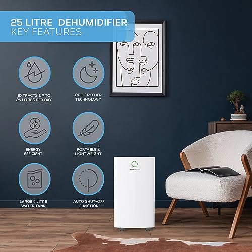 MONHOUSE 25 L/day Digitaler Luftentfeuchter – larger 4-L-Tank
