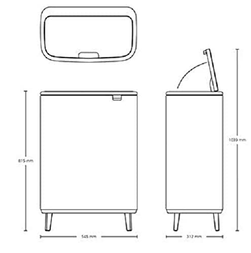 Brabantia Bo Touch Bin Hi – Matt Black Waste/Recycling kitchen Bin