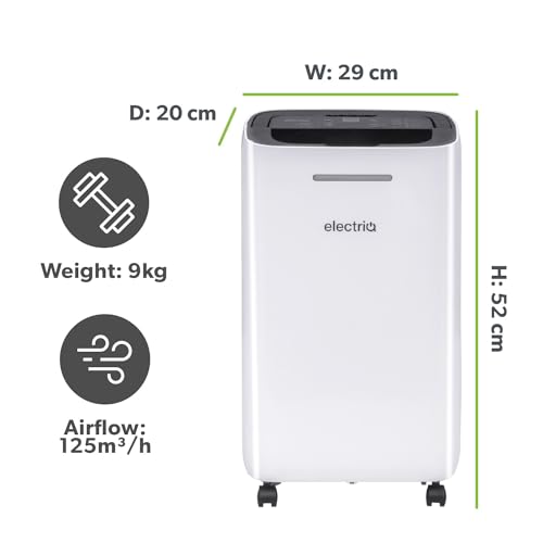 electriQ 12 L Mobiler Luftentfeuchter hervorragend for Haushalte with 3 sleepzimmern