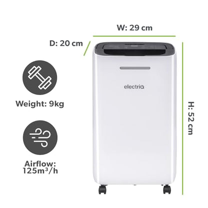 electriQ 12 L Mobiler Luftentfeuchter hervorragend for Haushalte with 3 sleepzimmern