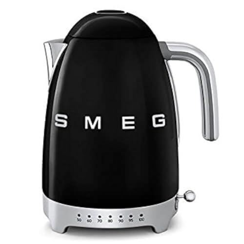 Smeg KLF04BLUK Variable Temperatur waterkocher 3D Logo Black