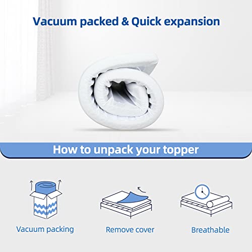wowttrelax Doppel-Layer 2 Inch Memory Foam Mattress Topper