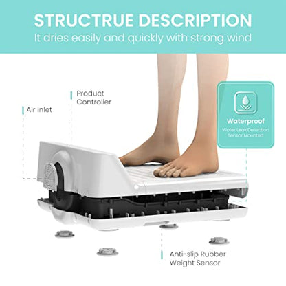 VOVO STYLEMENT BD-7700W Body & Foot Wäschetrockner, Made in Korea, Temperatur & Wind Volume Controlled Wäschetrockner with Intuitive display, Waterproof hygienic Scaffolding