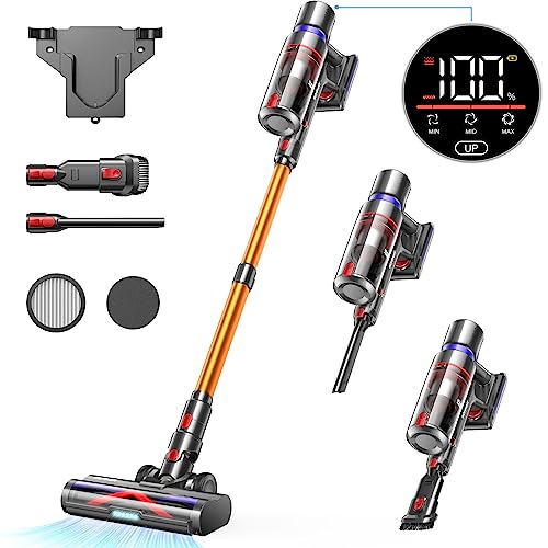 HOMPANY cableloser vacuum cleaner, 40KPa cablelos Hoover Up to 60 Mins
