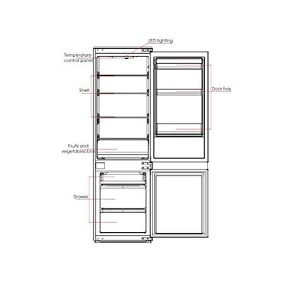 Cookology Sliding Hinge Integrated Combi Kühl-Gefrierkombination