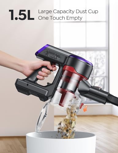 BuTure cableloser vacuum cleaner, 38 Kpa Powerful Stabvacuum cleaner