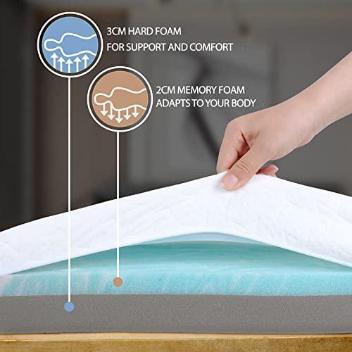 wowttrelax Doppel-Layer 2 Inch Memory Foam Mattress Topper
