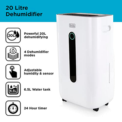 extra large Hochleistung 20 litres Luftentfeuchter Black