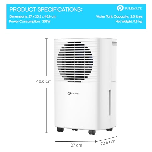 PureMate 10L Mobil & compact Luftentfeuchter 10 litres