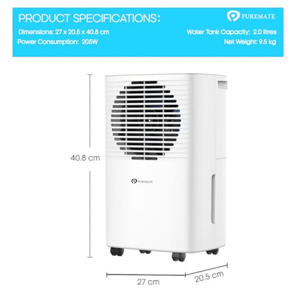 PureMate 10L Mobil & compact Luftentfeuchter 10 litres