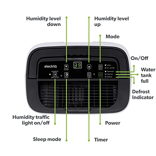 electriQ 12 L Mobiler Luftentfeuchter hervorragend for Haushalte with 3 sleepzimmern