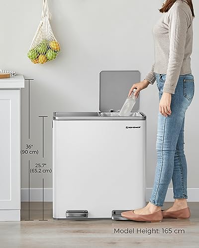 SONGMICS Doppel Rubbish Bin, 2 x 30L Recycling Bin