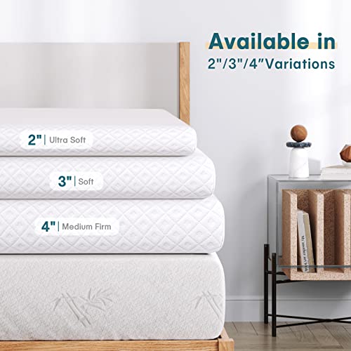 Vesgantti 2 Inch Memory Foam Mattress Topper Small Doppel