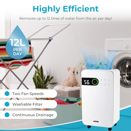 Luftentfeuchter 12 L/day with Digitaler Feuchtigkeitsanzeige