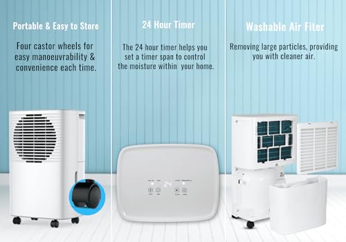 PureMate 10L Mobil & compact Luftentfeuchter 10 litres