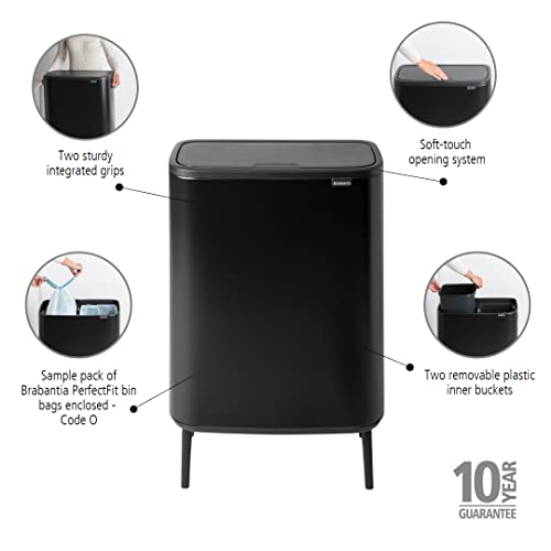 Brabantia Bo Touch Bin Hi – Matt Black Waste/Recycling kitchen Bin