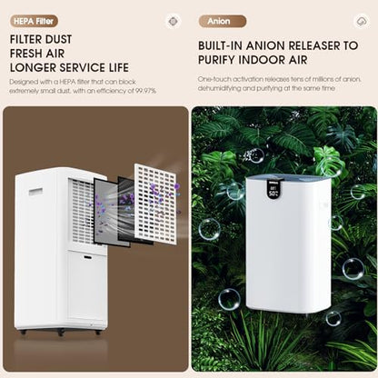 BAPHIYA 20 L Luftentfeuchter with HEPA Filter, Energiesparend Compressor