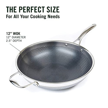 HexClad Hybrid Antihaft Wok