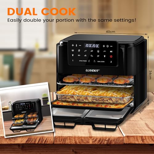 LLIVEKIT Doppel zone air fryer 12 L