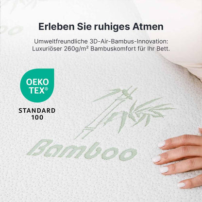 MKS.® Gel Topper 90x200 cm, H3 mattress topper with 7 cm Gel-memory foam, comfortpillow mattress topper with 3D-Luftpower, viscoelastice mattress toppern with removableem bamboo cover