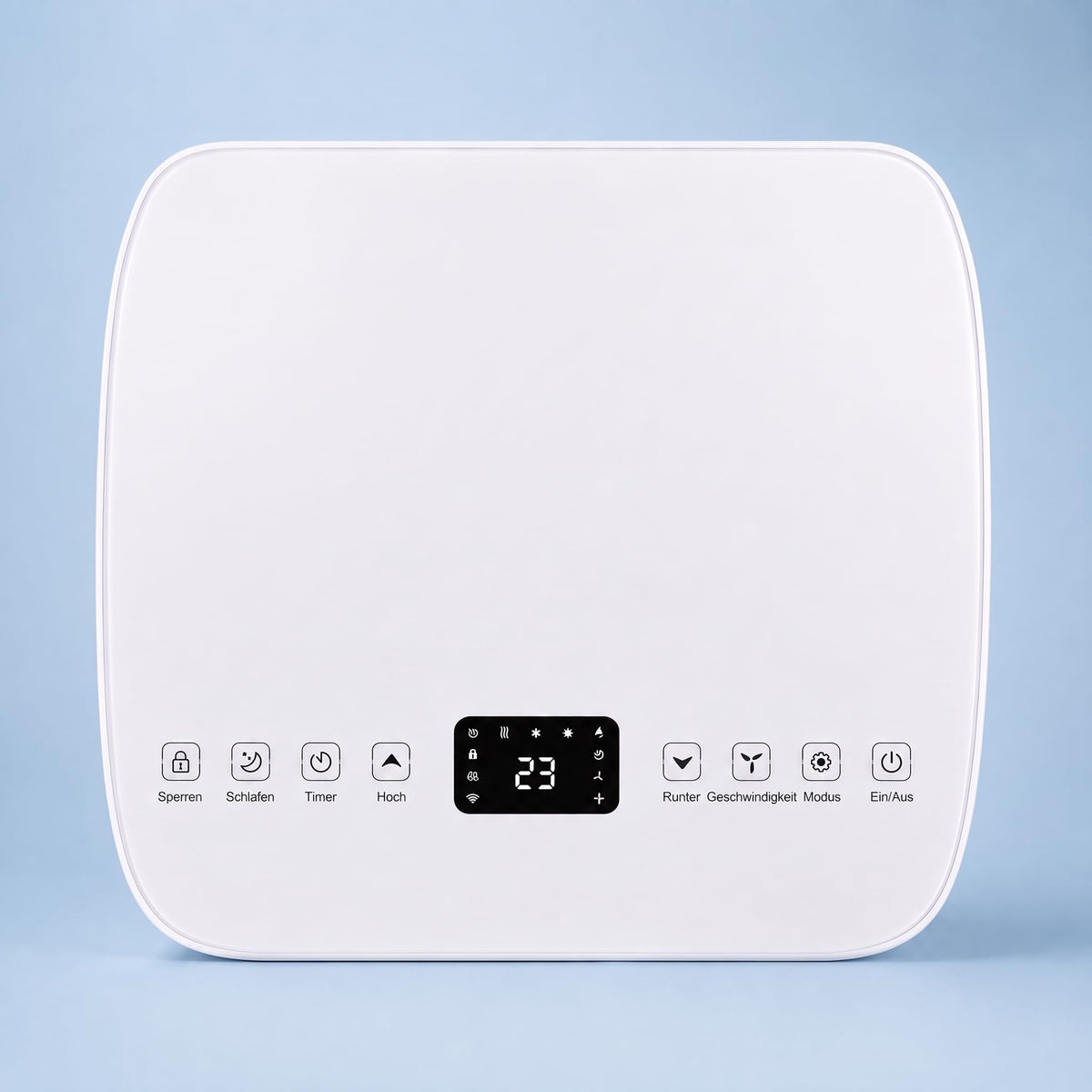 Freeze. seven 7000BTU Mobile air conditioner White – Monoblock-air conditioning unit with LED-display & remote control, timer and Sleep‑Modus, verstellbarer air outlet, child lock, incl. Abluftschlauch & Fenster