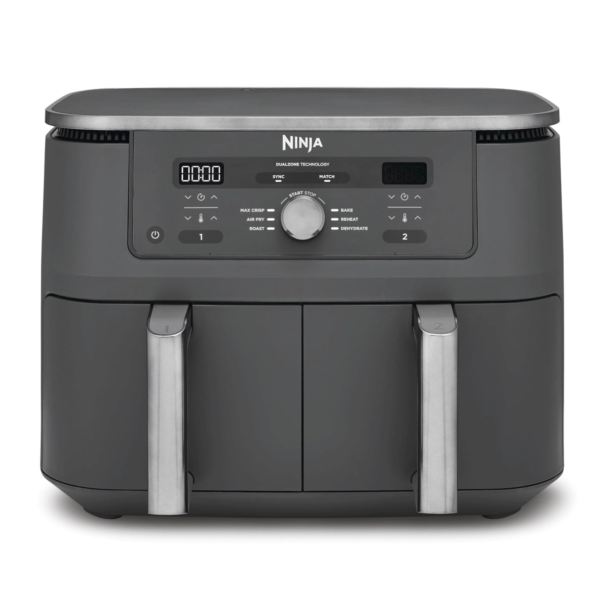 Ninja Dual zone digital Air Fryer, 2 drawers, Metallic Grey DZ400EU