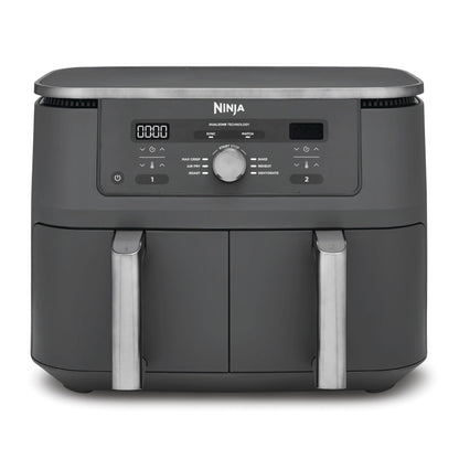 Ninja Dual zone digital Air Fryer, 2 drawers, Metallic Grey DZ400EU