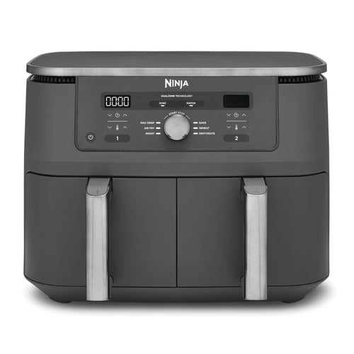 Ninja Dual zone digital Air Fryer, 2 drawers, Metallic Grey DZ400EU