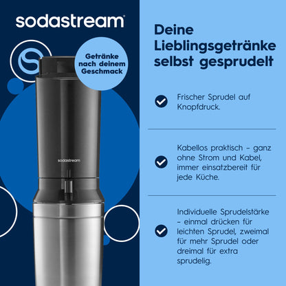SodaStream CRYSTAL 3.0 sparkling water maker - 2x 0,7L glass carafe & CO₂ cylinder