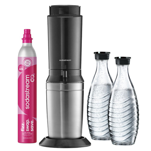 SodaStream CRYSTAL 3.0 sparkling water maker - 2x 0,7L glass carafe & CO₂ cylinder