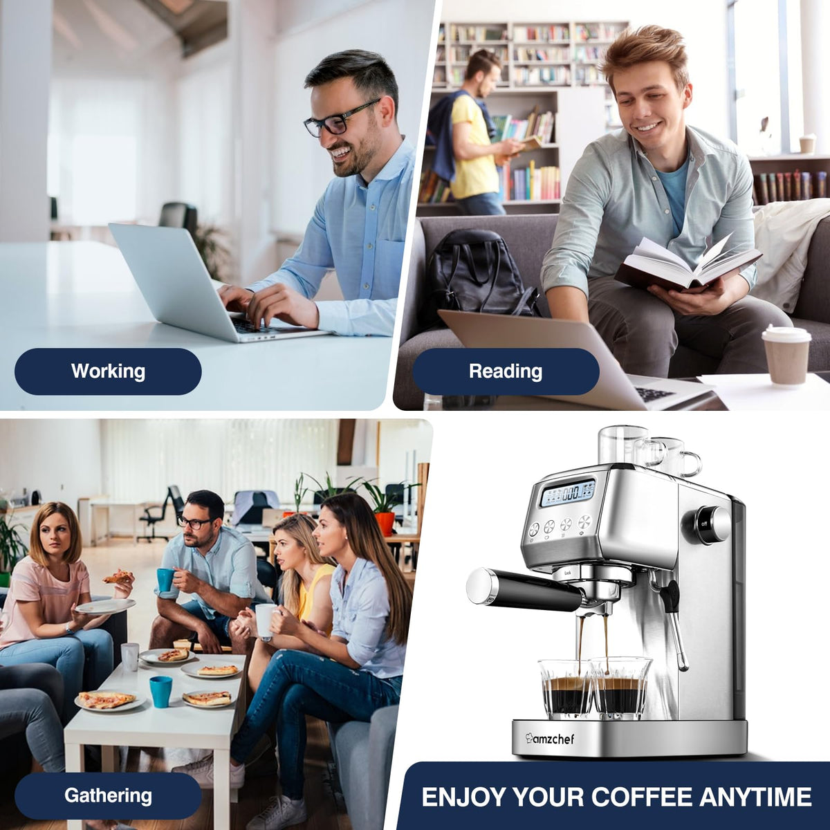 AMZCHEF 20 Bar Espresso coffee machines