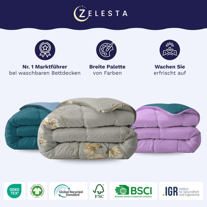 Zelesta Royalbed 135x200 cm 4 Jahreszeiten Decke without cover – 2-in-1 with festem cover, washable & trocknersuitable, hypoallergen, breathable, temperaturregulierend