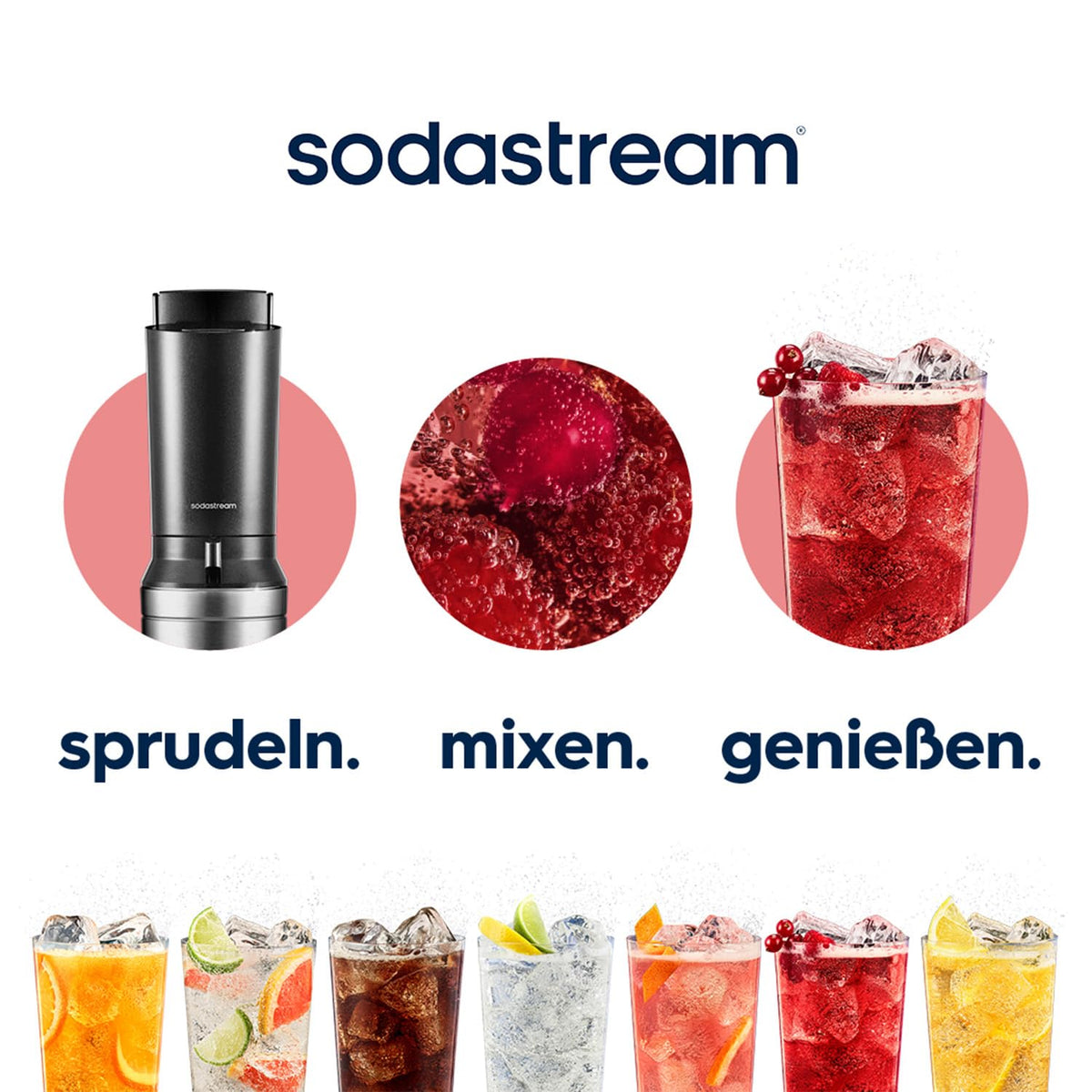 SodaStream Crystal 3.0 sparkling water maker with 2x Quick Connect CO₂ cylinder and 2x glass carafes