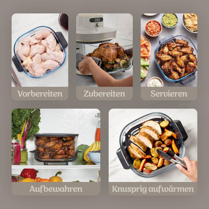 Ninja CRISPi per XL Glas-air fryer air fryer, Stone Gold, AS090EUSD