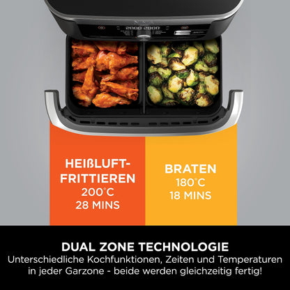 Ninja Foodi FlexDrawer Dual zone air fryer, Black AF500EU
