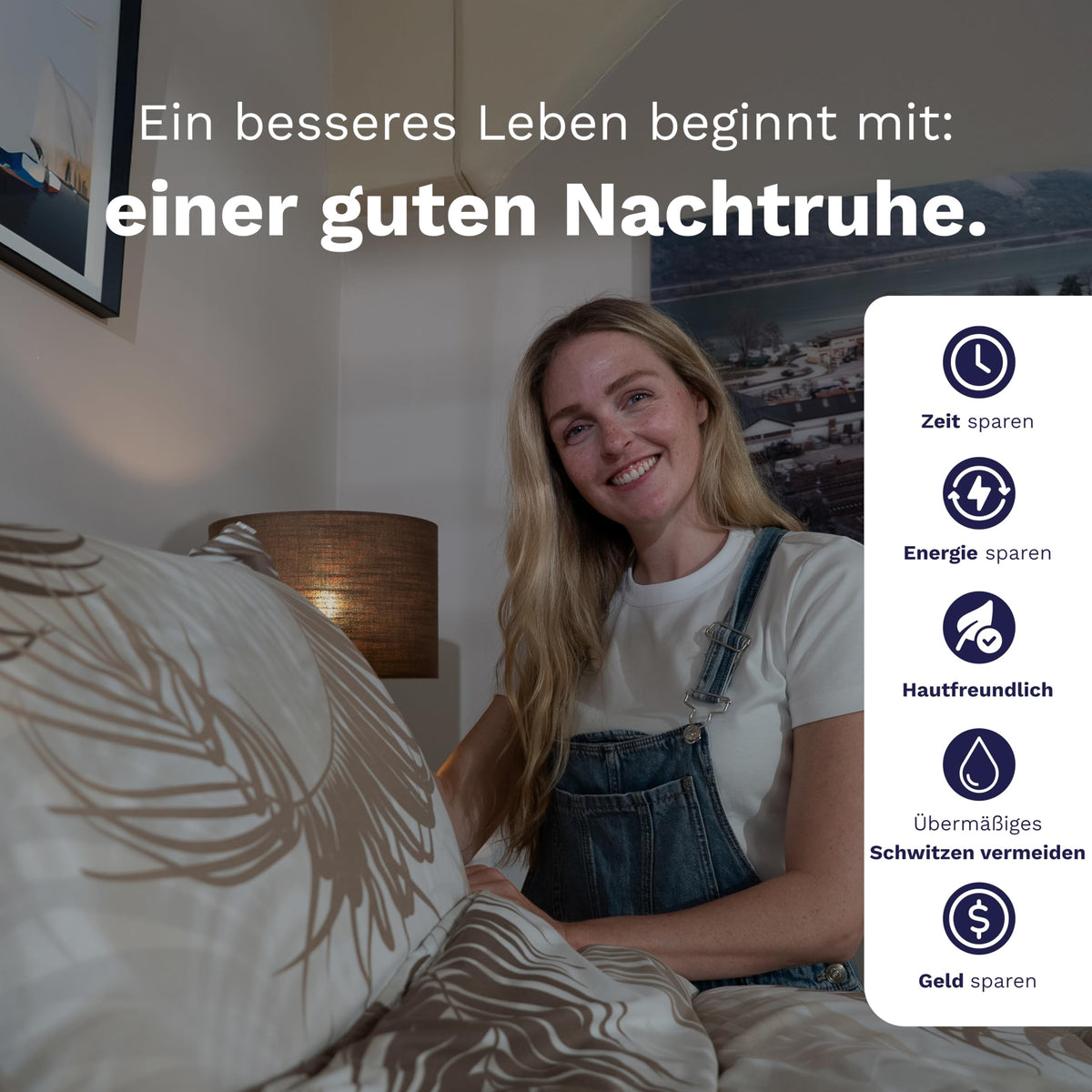 Zelesta Royalbed 135x200 cm 4 Jahreszeiten Decke without cover – 2-in-1 with festem cover, washable & trocknersuitable, hypoallergen, breathable, temperaturregulierend