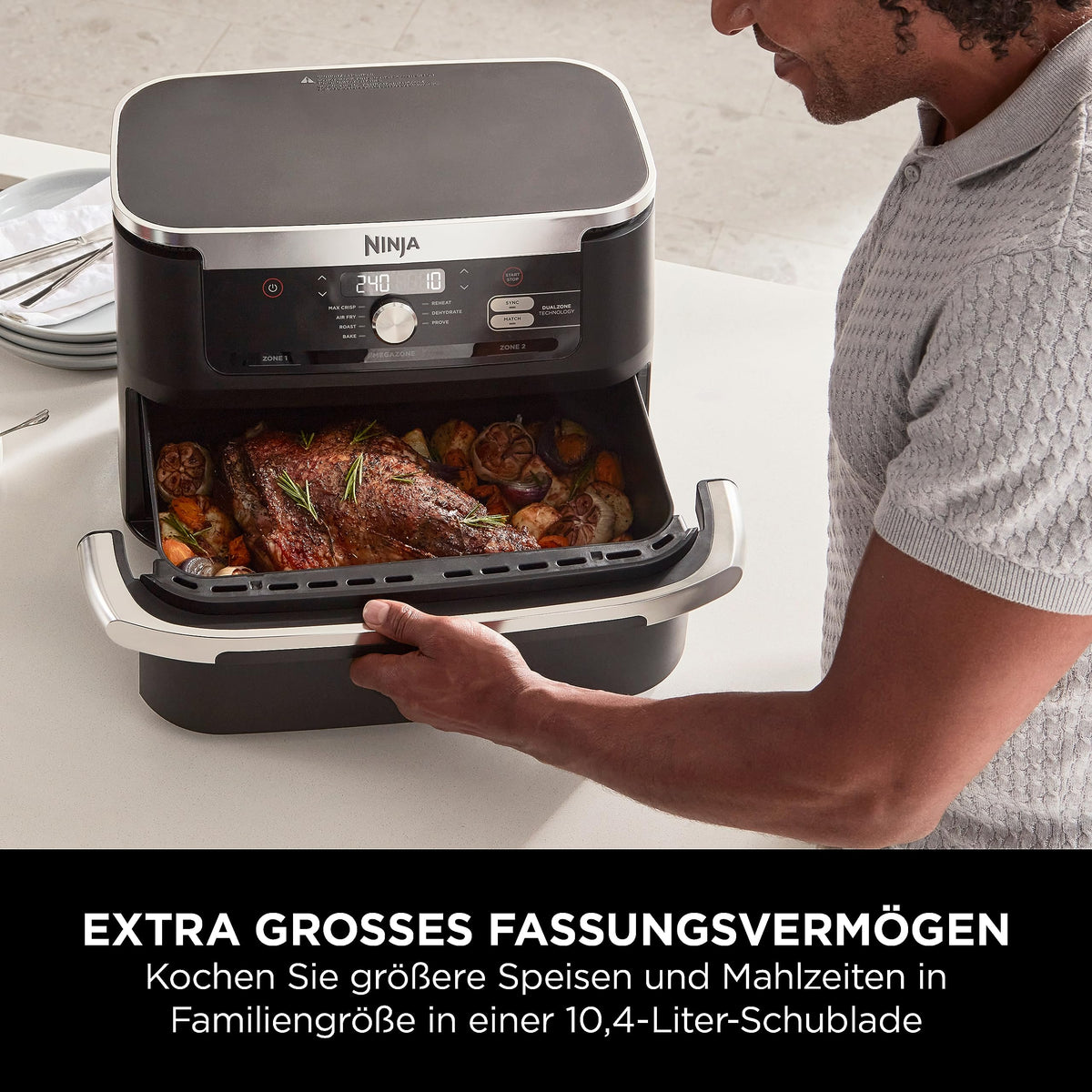 Ninja Foodi FlexDrawer Dual zone air fryer, Black AF500EU