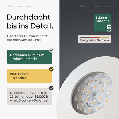 LED Einbaustrahler Dimmbar White-Matt I DA-Serie