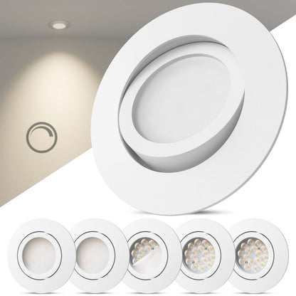 LED Einbaustrahler Dimmbar Schwenkbar White-Matt I DB-Serie