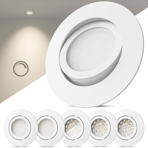 LED Einbaustrahler Dimmbar Schwenkbar White-Matt I DB-Serie